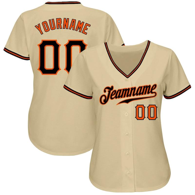 Custom Sand Black-Orange Authentic Baseball Jersey Custom Sand Black-Orange Authentic Baseball Jersey