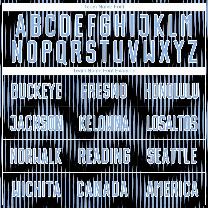 Custom Black Light Blue-White Line Sublimation Soccer Uniform Jersey Custom Black Light Blue-White Line Sublimation Soccer Uniform Jersey