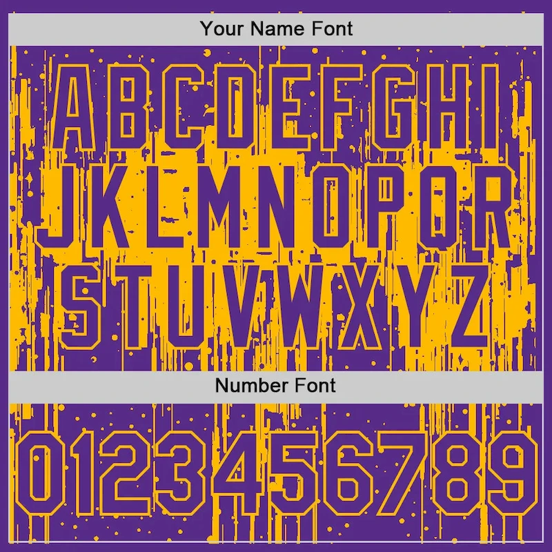 Custom Purple Gold 3D Pattern Design Dripping Splatter Art Authentic Baseball Jersey Custom Purple Gold 3D Pattern Design Dripping Splatter Art Authentic Baseball Jersey