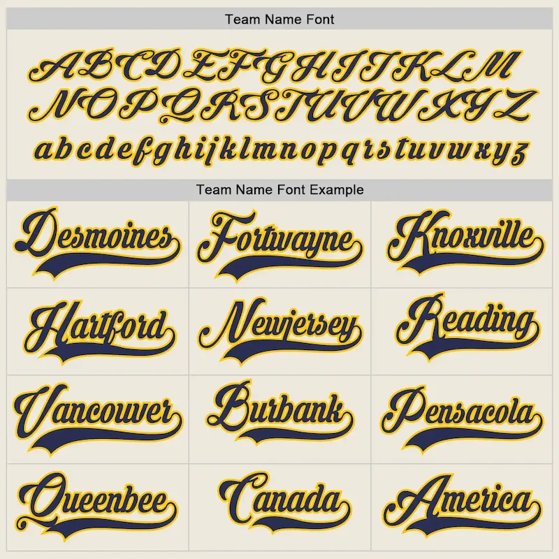 Custom Cream Navy-Gold Hockey Jersey