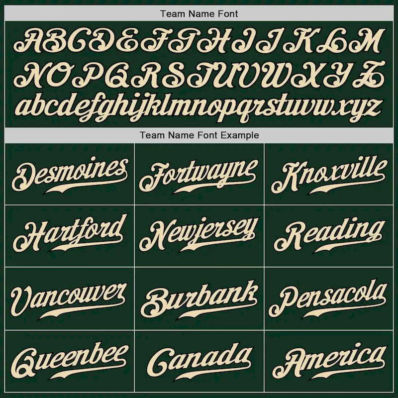 Custom Green Cream-Black Authentic Baseball Jersey