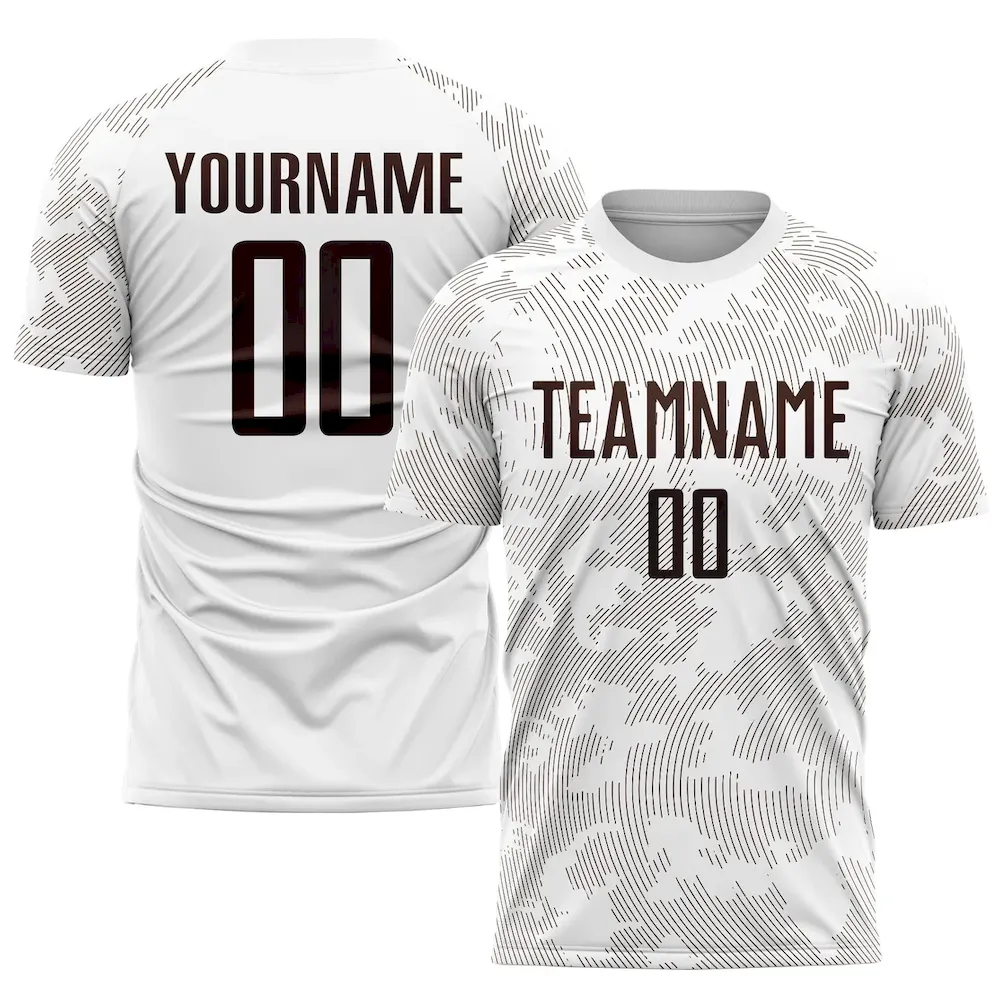 Custom White Brown Sublimation rugby Uniform Jersey