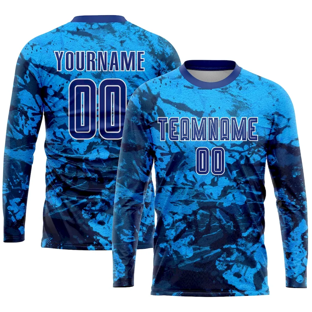 Custom Tie Dye Royal-White Sublimation rugby Uniform Jersey