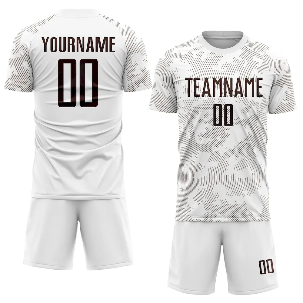 Custom White Brown Sublimation rugby Uniform Jersey