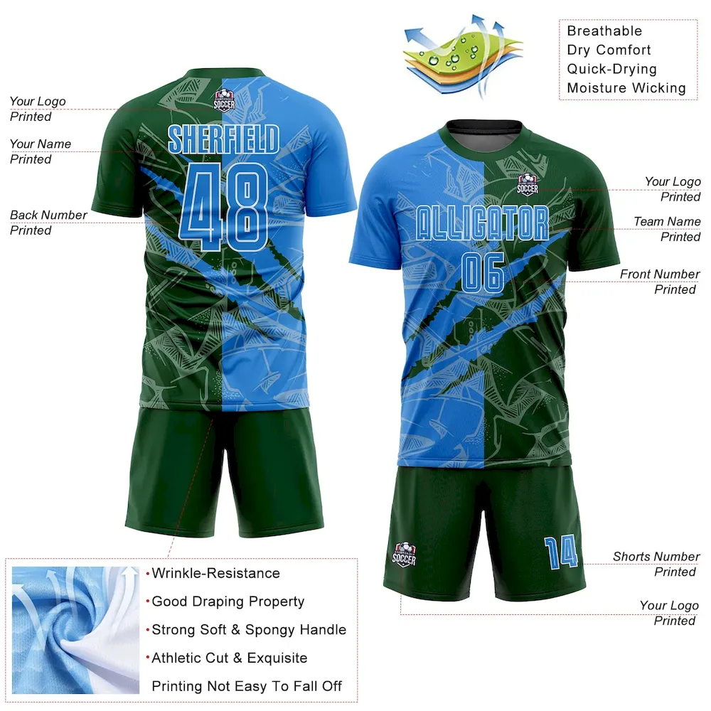 Custom Graffiti Pattern Powder Blue-Green Scratch Sublimation rugby Uniform Jersey