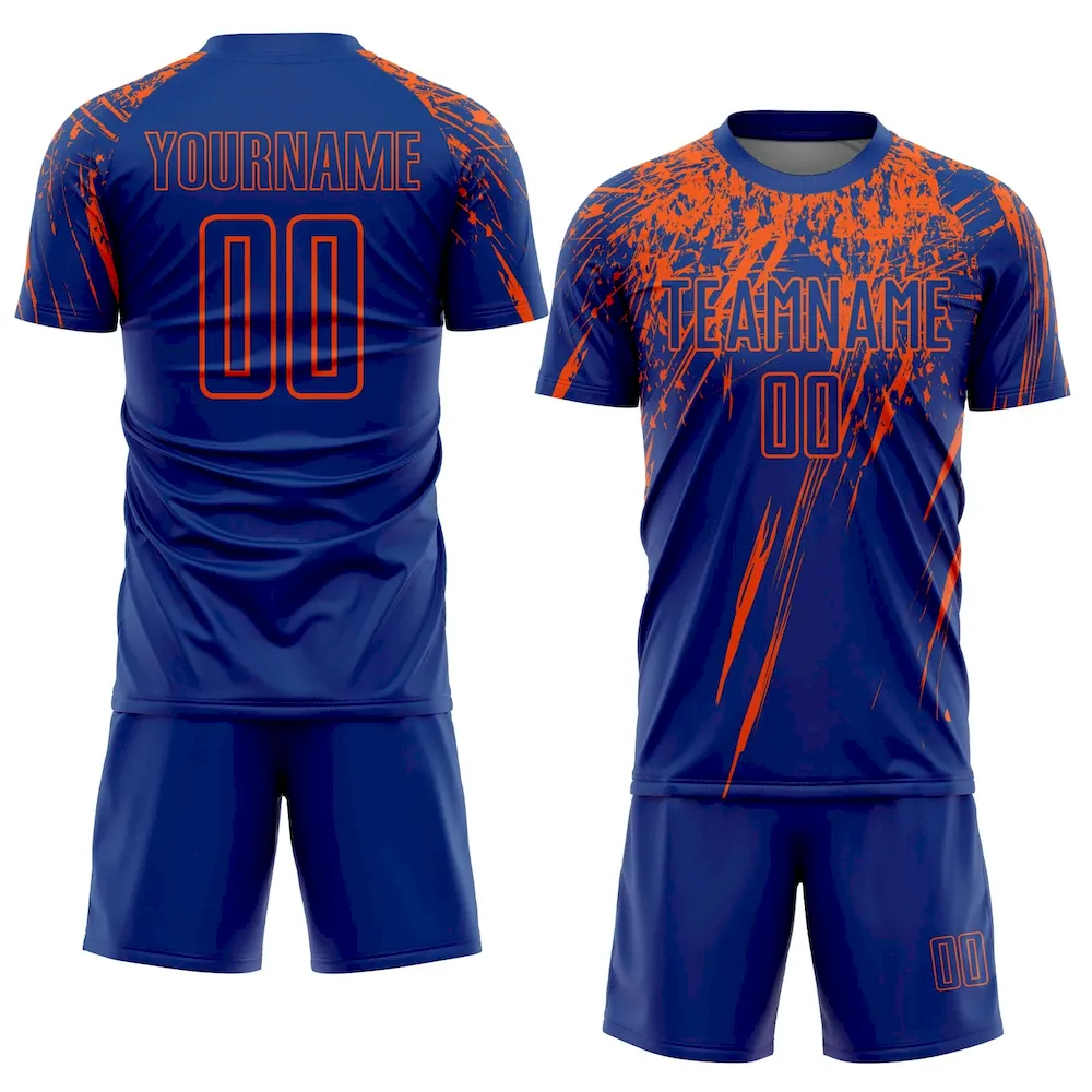 Custom Royal Orange Sublimation rugby Uniform Jersey Custom Royal Orange Sublimation rugby Uniform Jersey