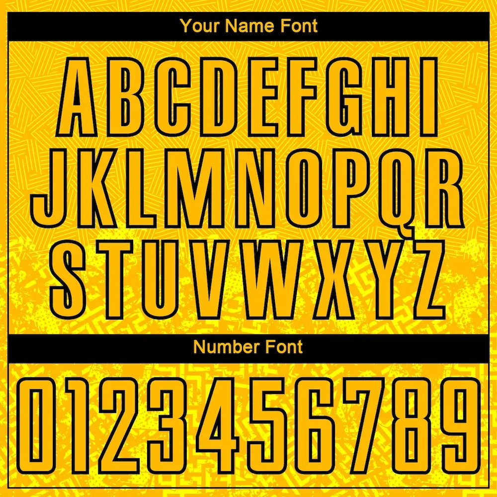 Custom Gold Black Geometric Shapes Sublimation rugby Uniform Jersey