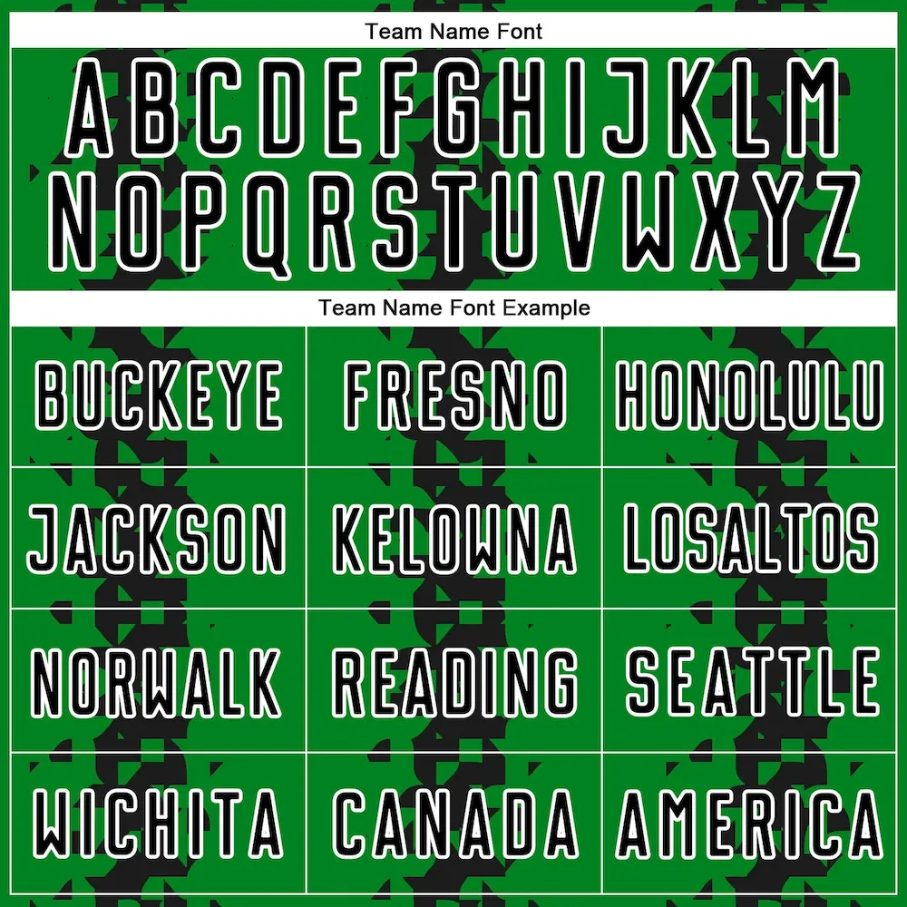 Custom Grass Green Black-White Abstract Geometric Pattern Sublimation rugby Uniform Jersey