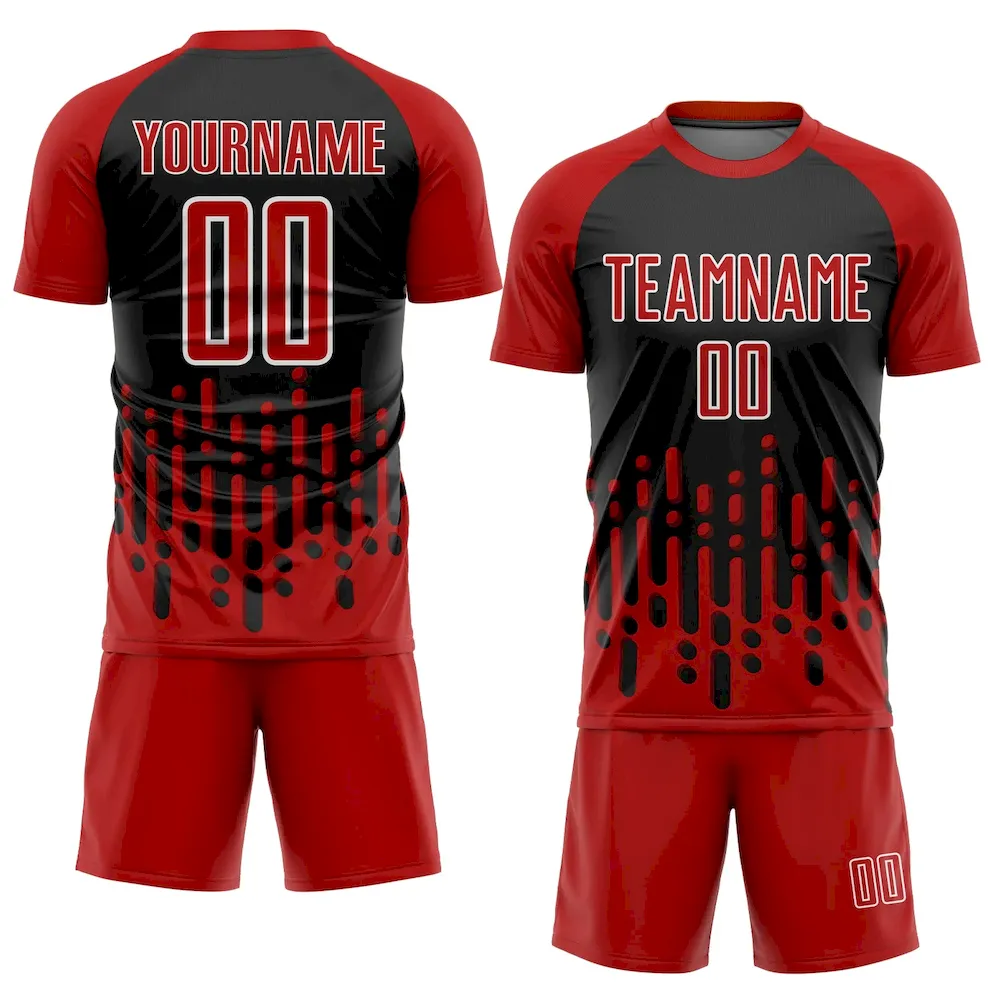Custom Red Black-White Abstract Fluid Wave Sublimation rugby Uniform Jersey Custom Red Black-White Abstract Fluid Wave Sublimation rugby Uniform Jersey