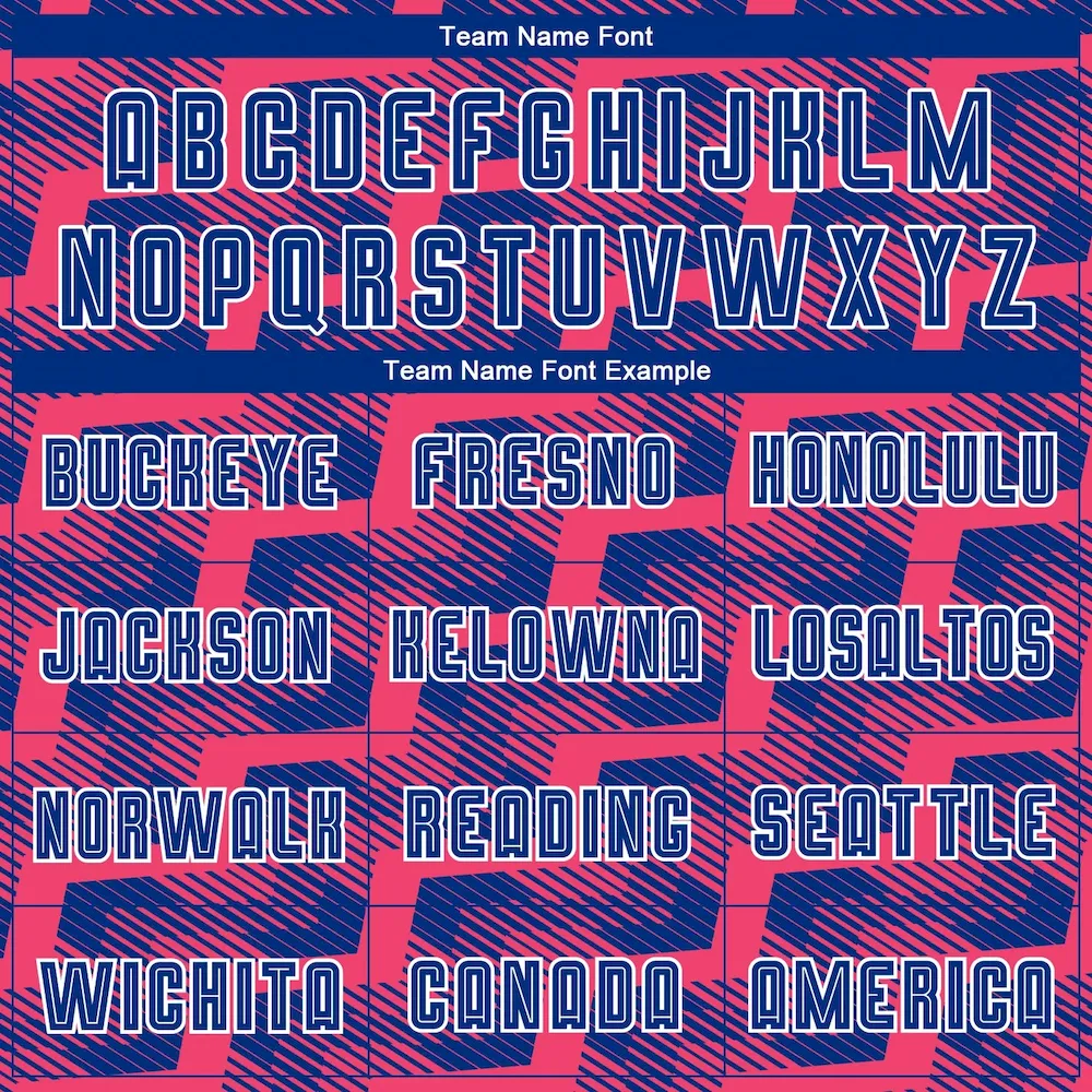 Custom Royal Neon Pink-White Line Sublimation rugby Uniform Jersey Custom Royal Neon Pink-White Line Sublimation rugby Uniform Jersey