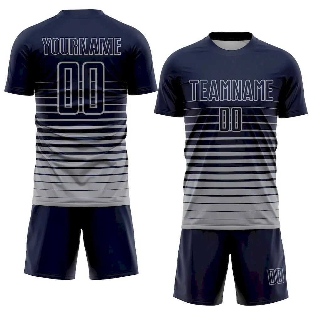 Custom Navy Gray Pinstripe Fade Fashion Sublimation rugby Uniform Jersey Custom Navy Gray Pinstripe Fade Fashion Sublimation rugby Uniform Jersey