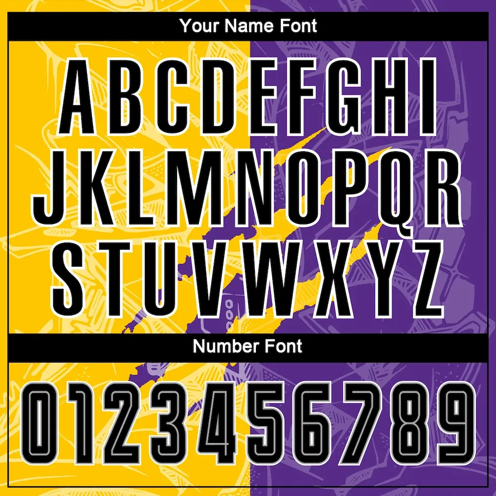 Custom Graffiti Pattern Black Purple Yellow-Gray Scratch Sublimation rugby Uniform Jersey