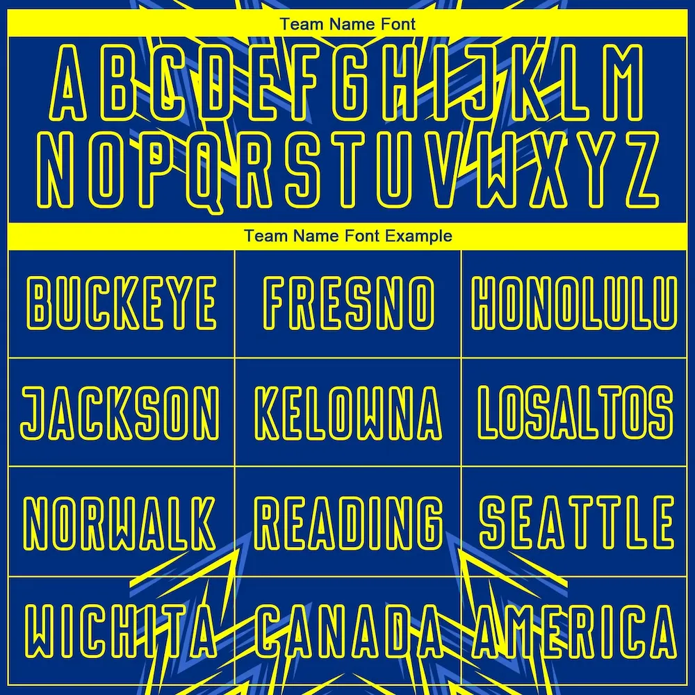 Custom Royal Neon Yellow Geometric Shapes Sublimation rugby Uniform Jersey