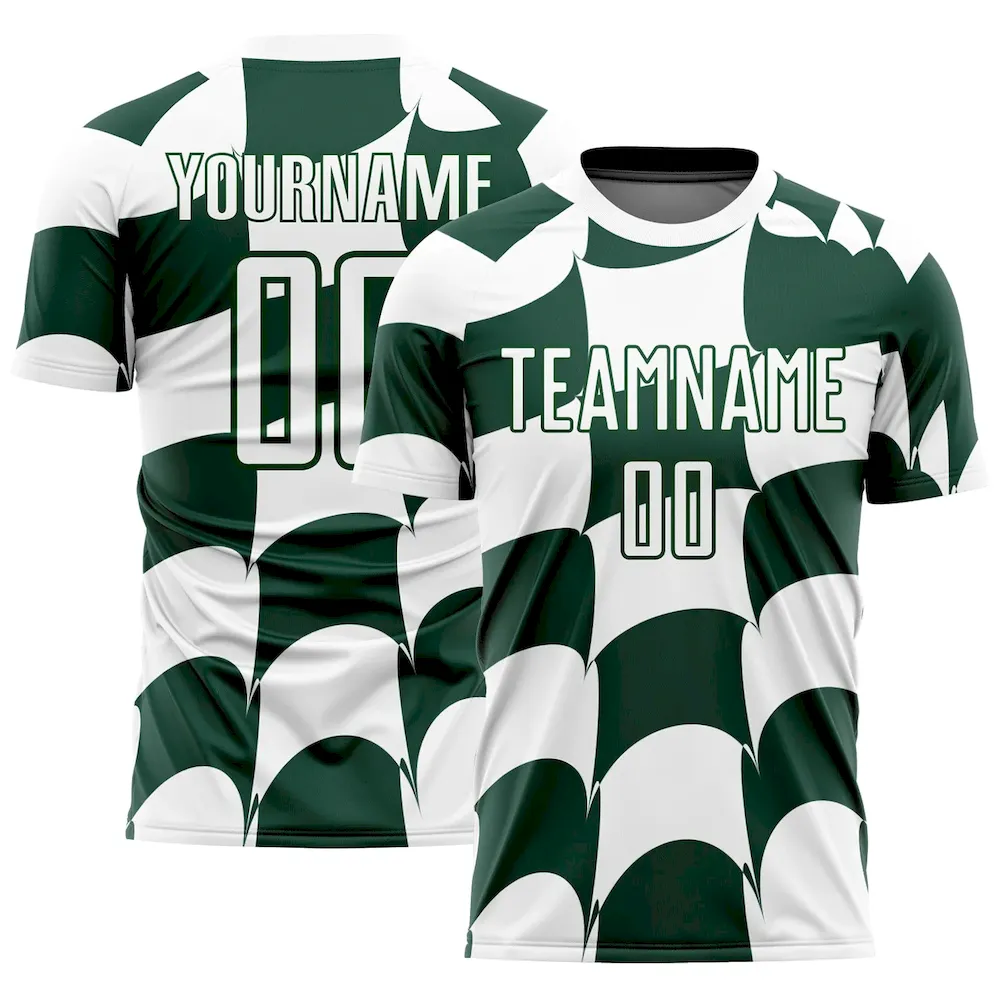 Custom White Green Plaid Sublimation rugby Uniform Jersey