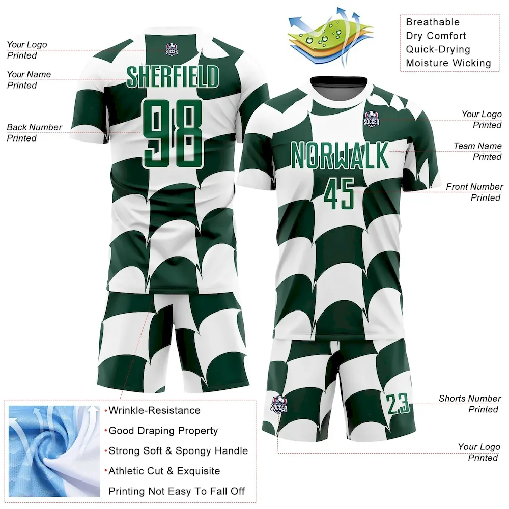 Custom White Green Plaid Sublimation rugby Uniform Jersey