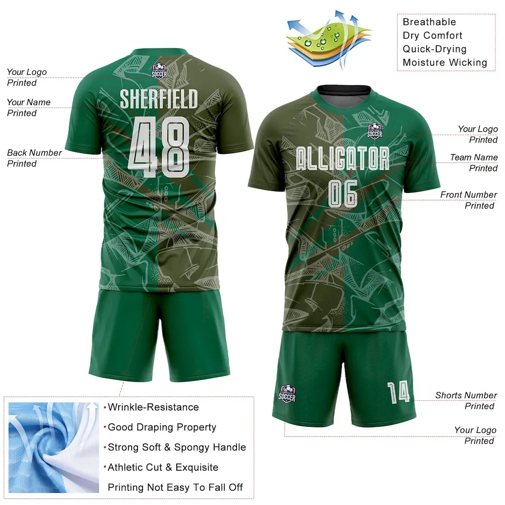 Custom Graffiti Pattern Olive-Kelly Green Scratch Sublimation rugby Uniform Jersey Custom Graffiti Pattern Olive-Kelly Green Scratch Sublimation rugby Uniform Jersey