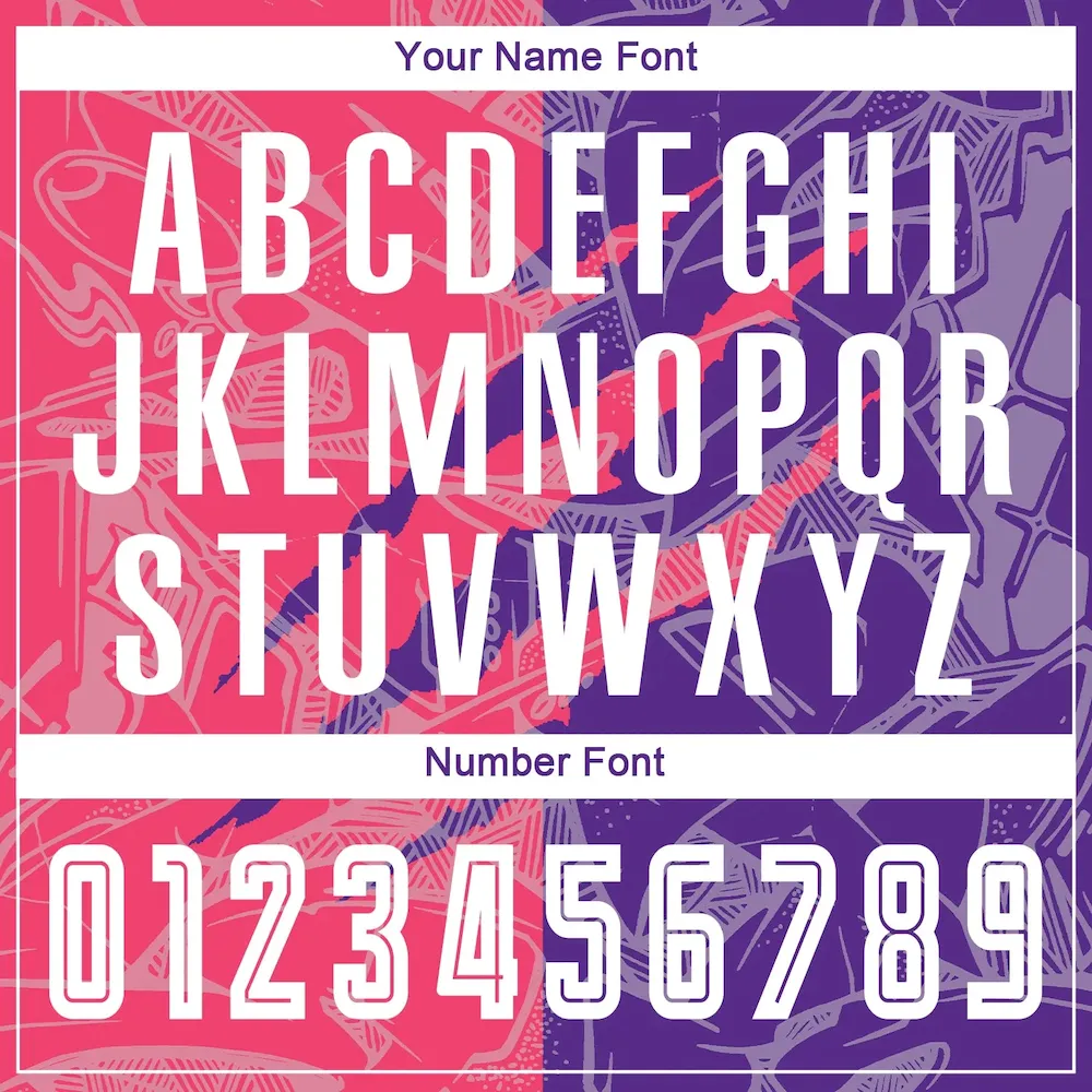 Custom Graffiti Pattern Neon Pink-Purple Scratch Sublimation rugby Uniform Jersey Custom Graffiti Pattern Neon Pink-Purple Scratch Sublimation rugby Uniform Jersey