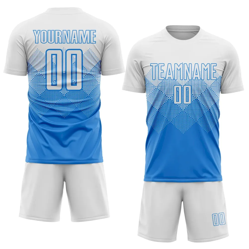 Custom Powder Blue White Sublimation rugby Uniform Jersey Custom Powder Blue White Sublimation rugby Uniform Jersey