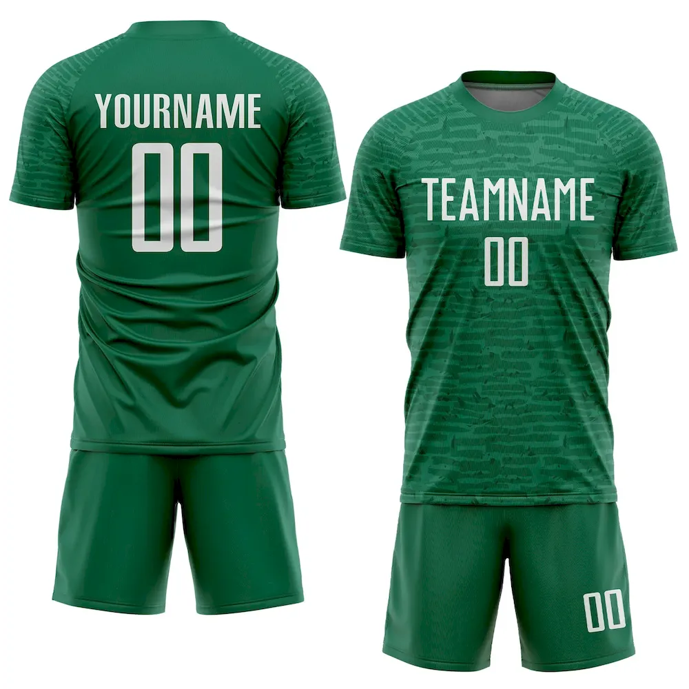 Custom Kelly Green White Sublimation rugby Uniform Jersey