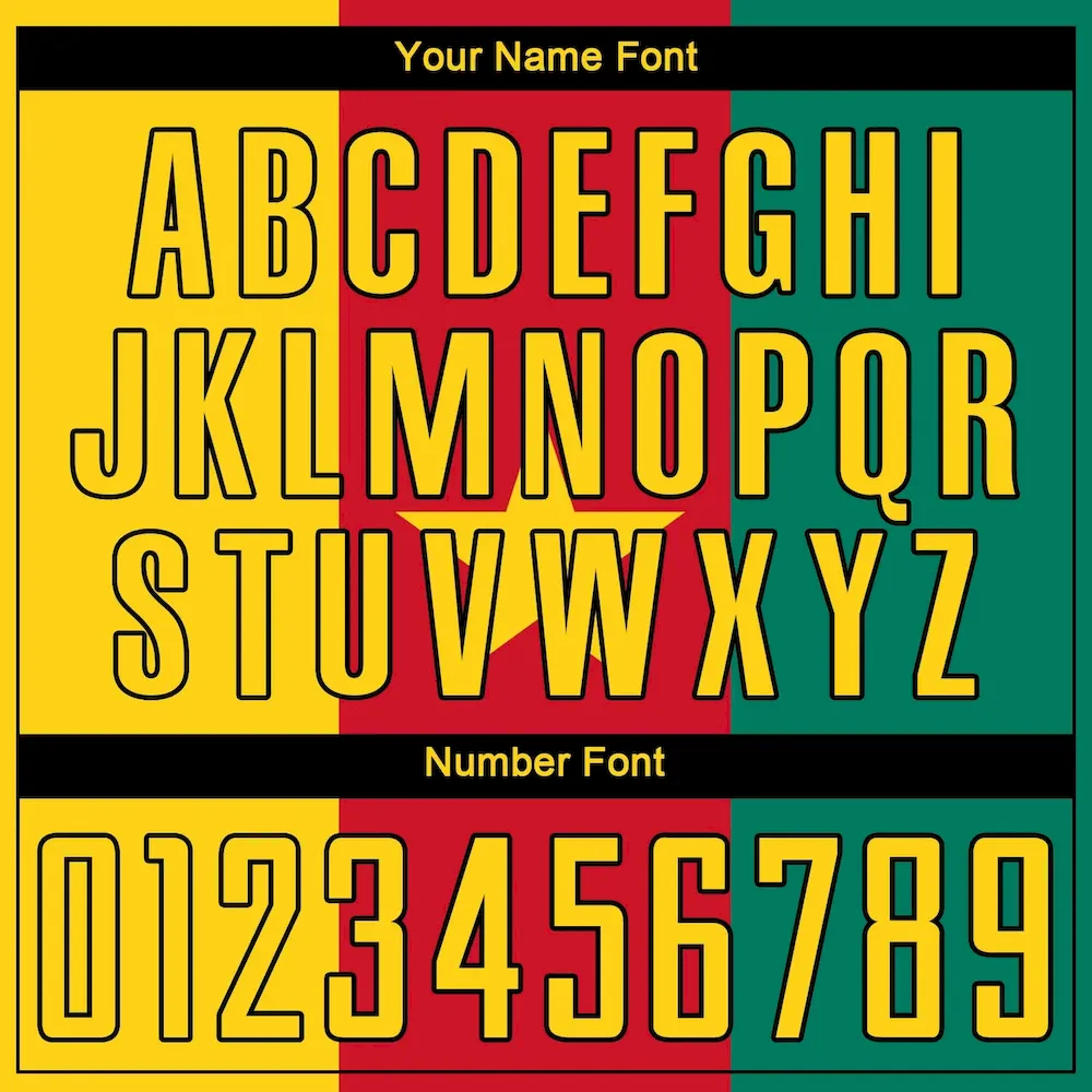 Custom Kelly Green Gold Red-Black Sublimation Cameroonian Flag rugby Uniform Jersey Custom Kelly Green Gold Red-Black Sublimation Cameroonian Flag rugby Uniform Jersey