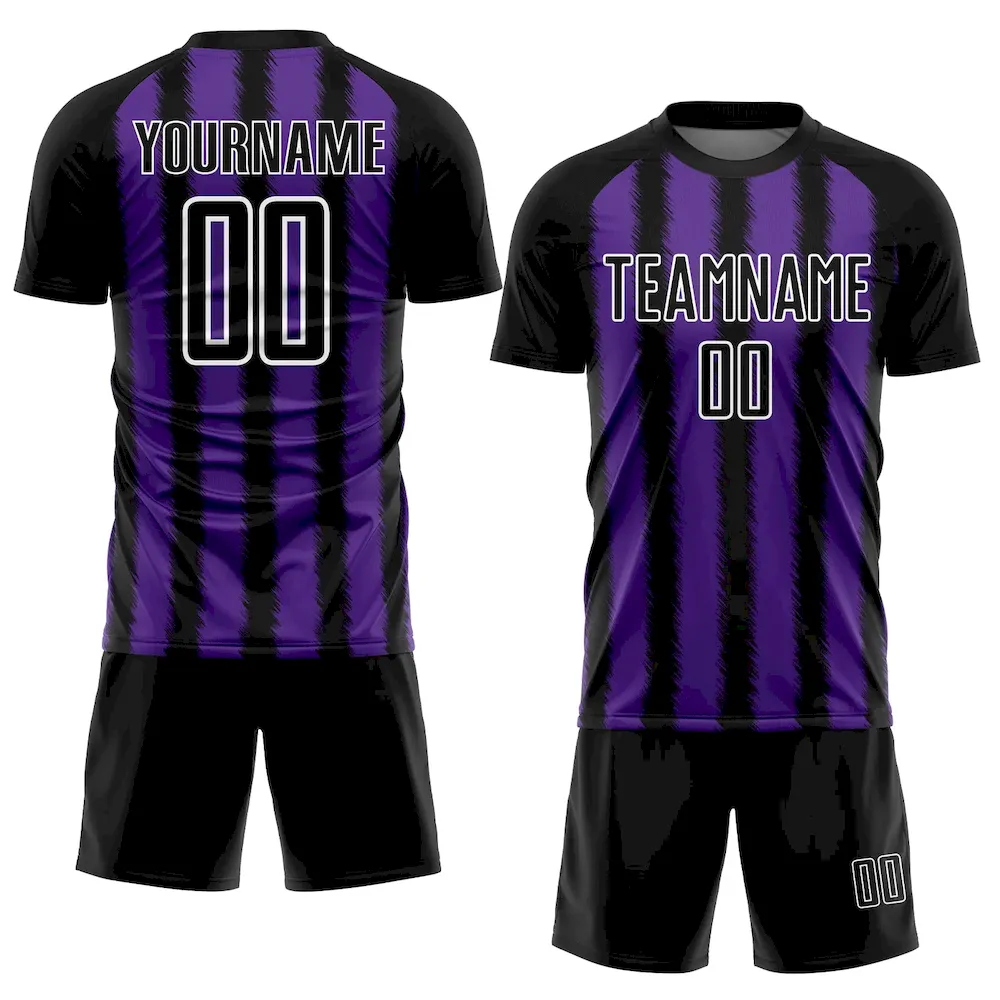 Custom Black Purple-White Line Sublimation rugby Uniform Jersey