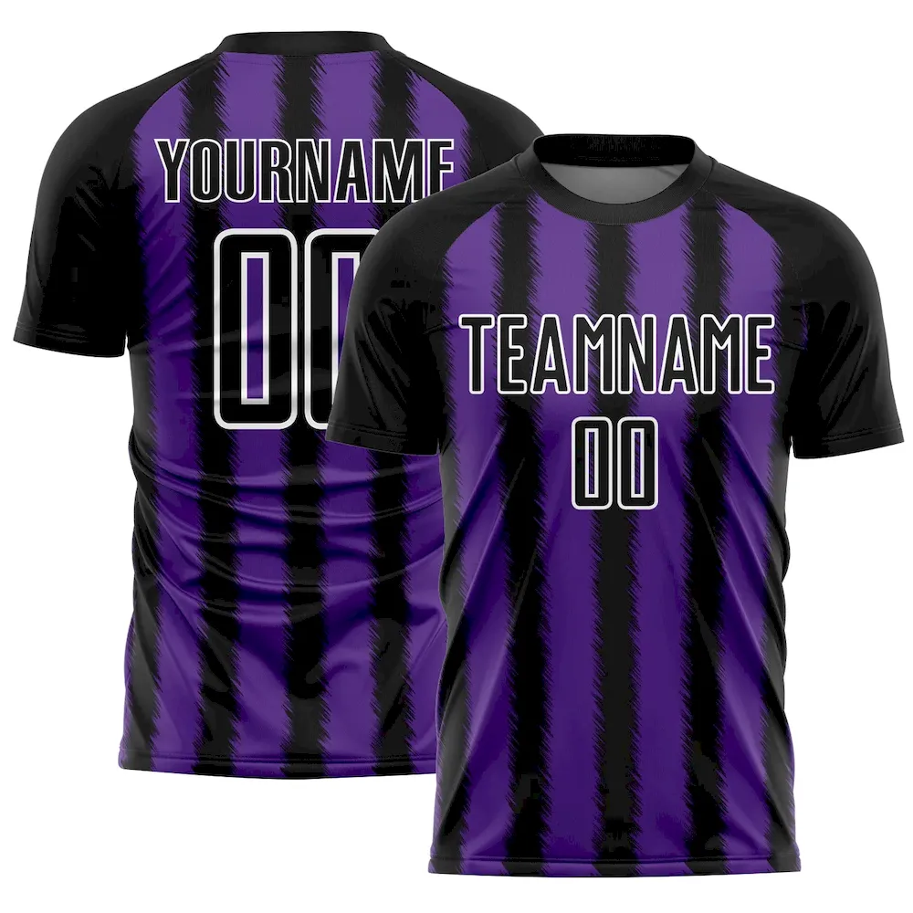 Custom Black Purple-White Line Sublimation rugby Uniform Jersey