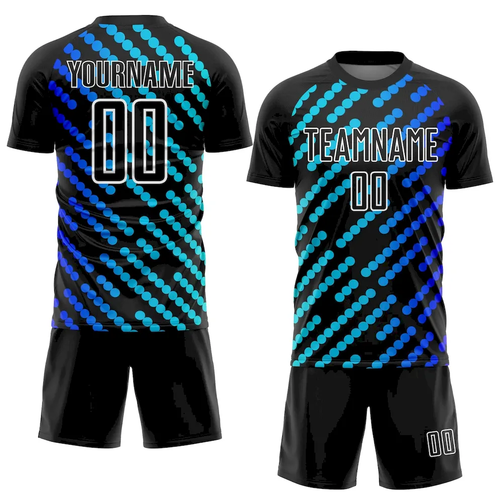 Custom Black Sky Blue-Royal Lines Sublimation rugby Uniform Jersey