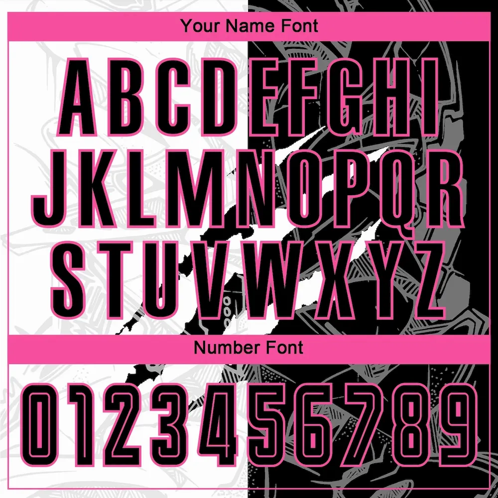 Custom Graffiti Pattern Black-Pink Scratch Sublimation rugby Uniform Jersey