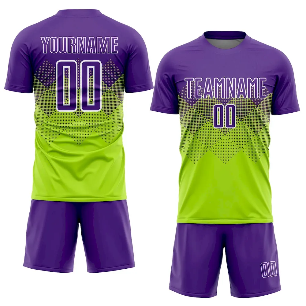 Custom Neon Green Purple-White Sublimation rugby Uniform Jersey Custom Neon Green Purple-White Sublimation rugby Uniform Jersey