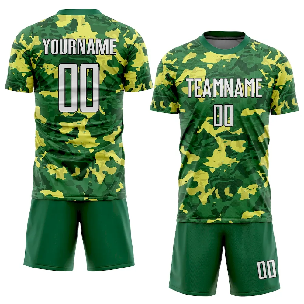 Custom Camo White-Kelly Green Sublimation Salute To Service rugby Uniform Jersey