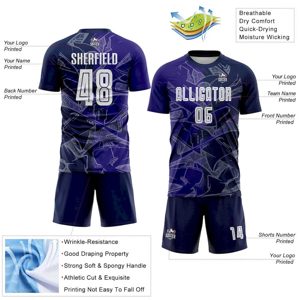Custom Graffiti Pattern Dark Purple-Navy Scratch Sublimation rugby Uniform Jersey