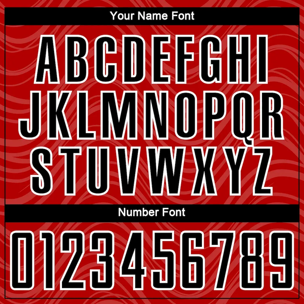 Custom Red Black-White Wavy Lines Sublimation rugby Uniform Jersey