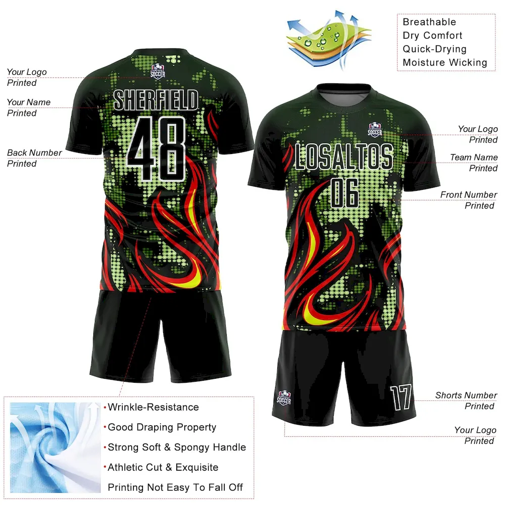 Custom Olive Red-Gold Flame Sublimation Salute To Service rugby Uniform Jersey