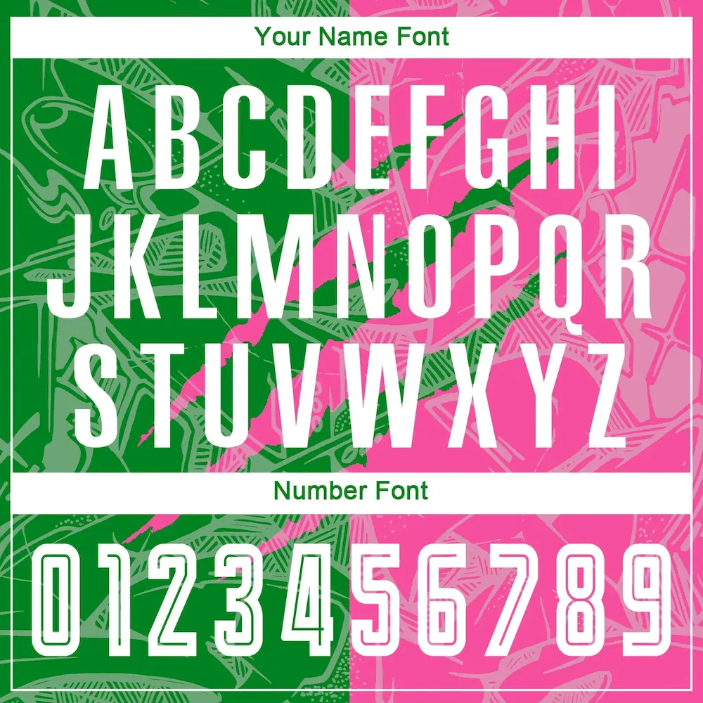 Custom Graffiti Pattern Grass Green-Pink Scratch Sublimation rugby Uniform Jersey