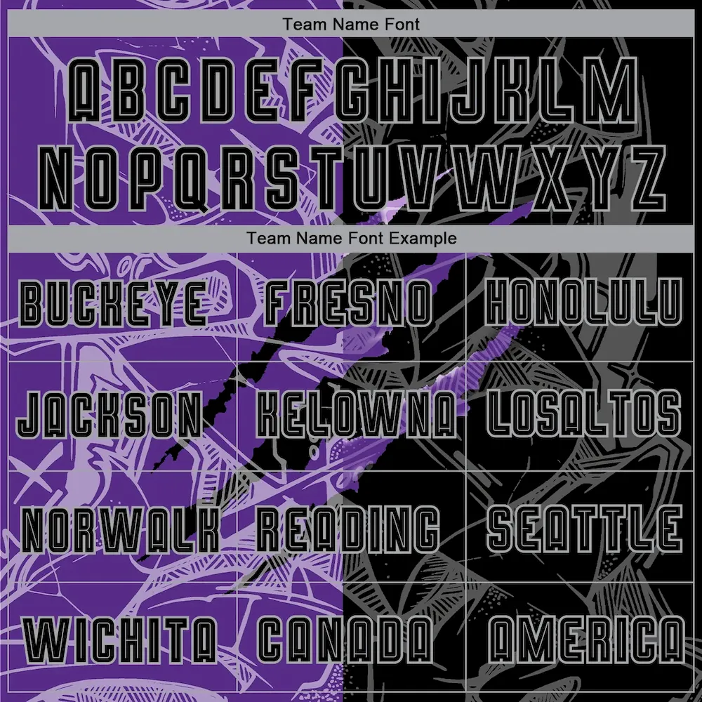 Custom Graffiti Pattern Black Purple-Gray Scratch Sublimation rugby Uniform Jersey
