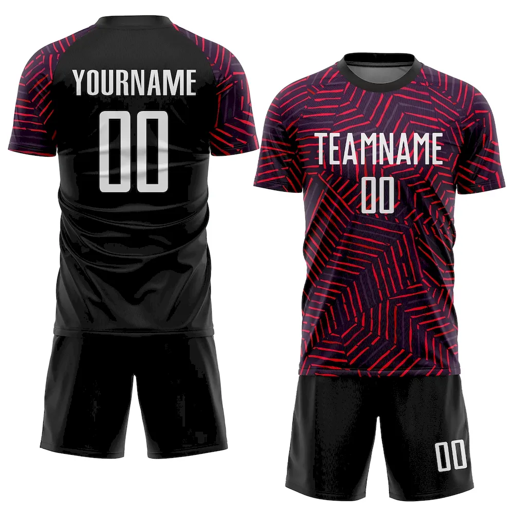 Custom Black White-Red Sublimation rugby Uniform Jersey