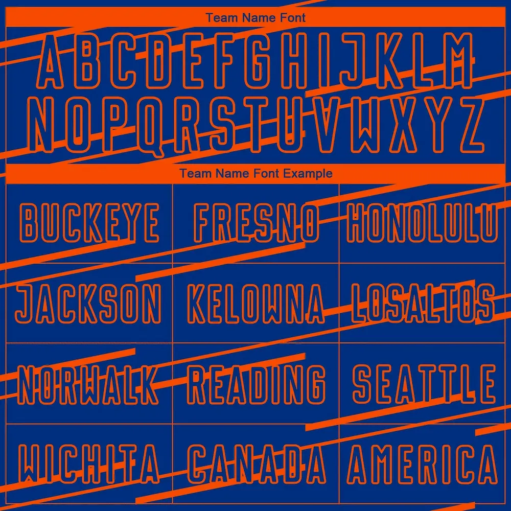 Custom Royal Orange Lines Sublimation rugby Uniform Jersey