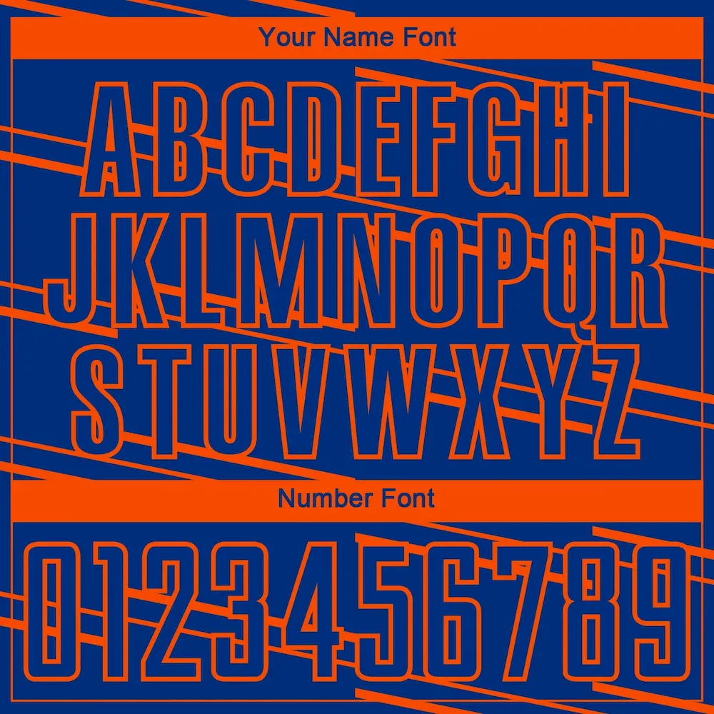 Custom Royal Orange Lines Sublimation rugby Uniform Jersey