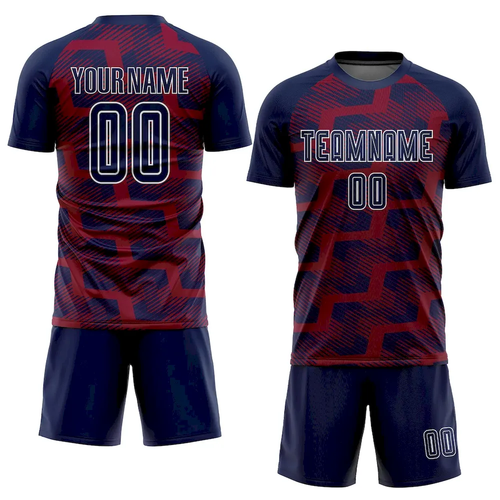 Custom Navy Crimson-White Line Sublimation rugby Uniform Jersey