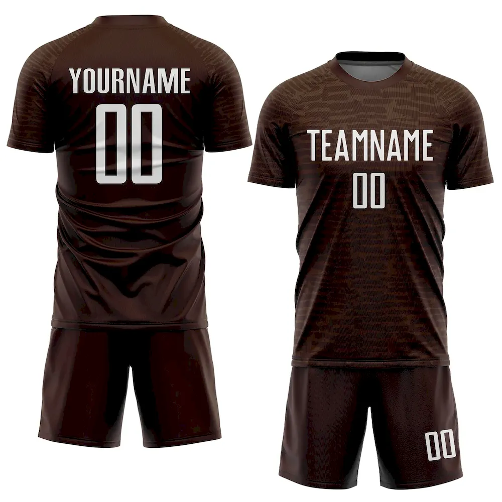 Custom Brown White Sublimation rugby Uniform Jersey