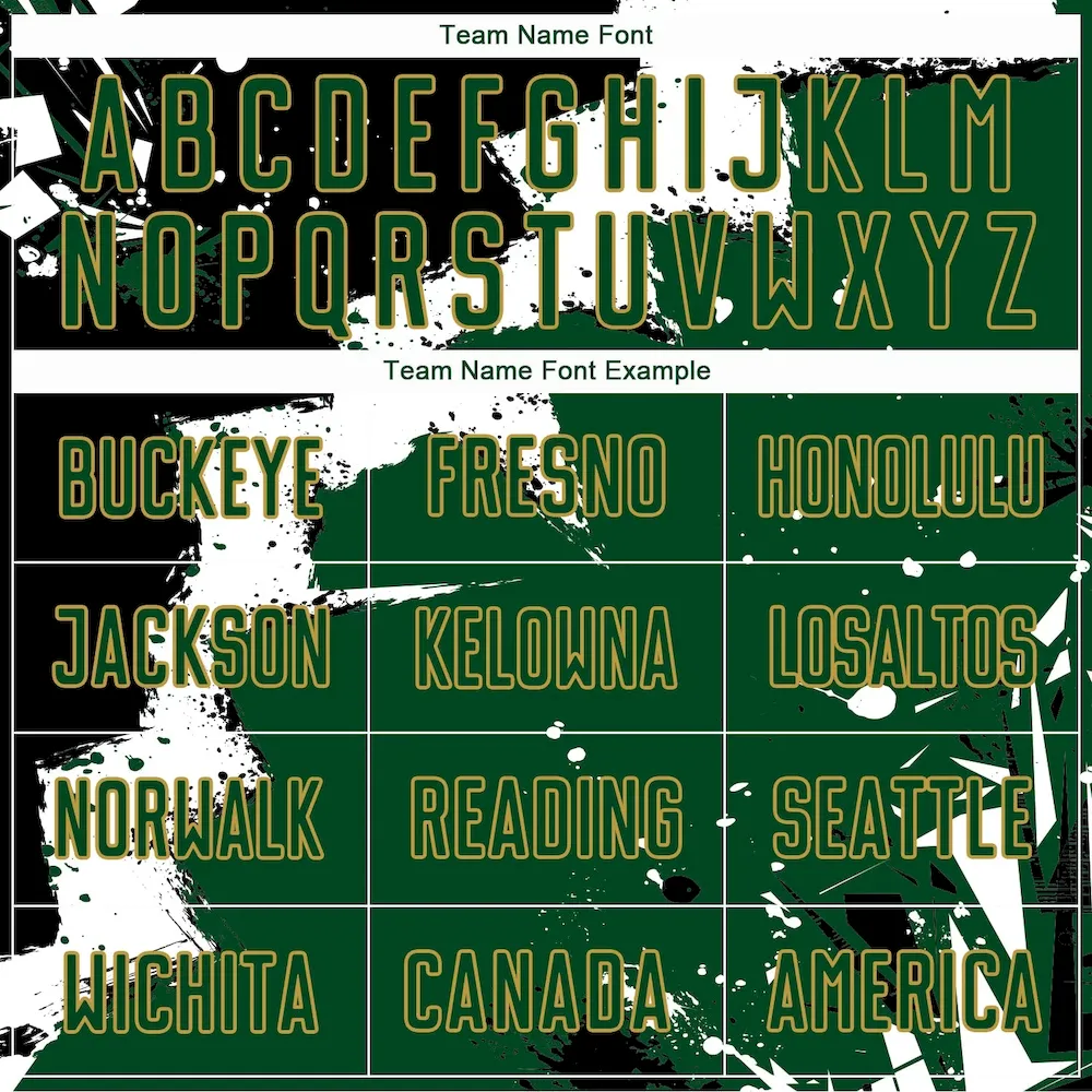 Custom Black Green-Old Gold Spalsh Sublimation rugby Uniform Jersey