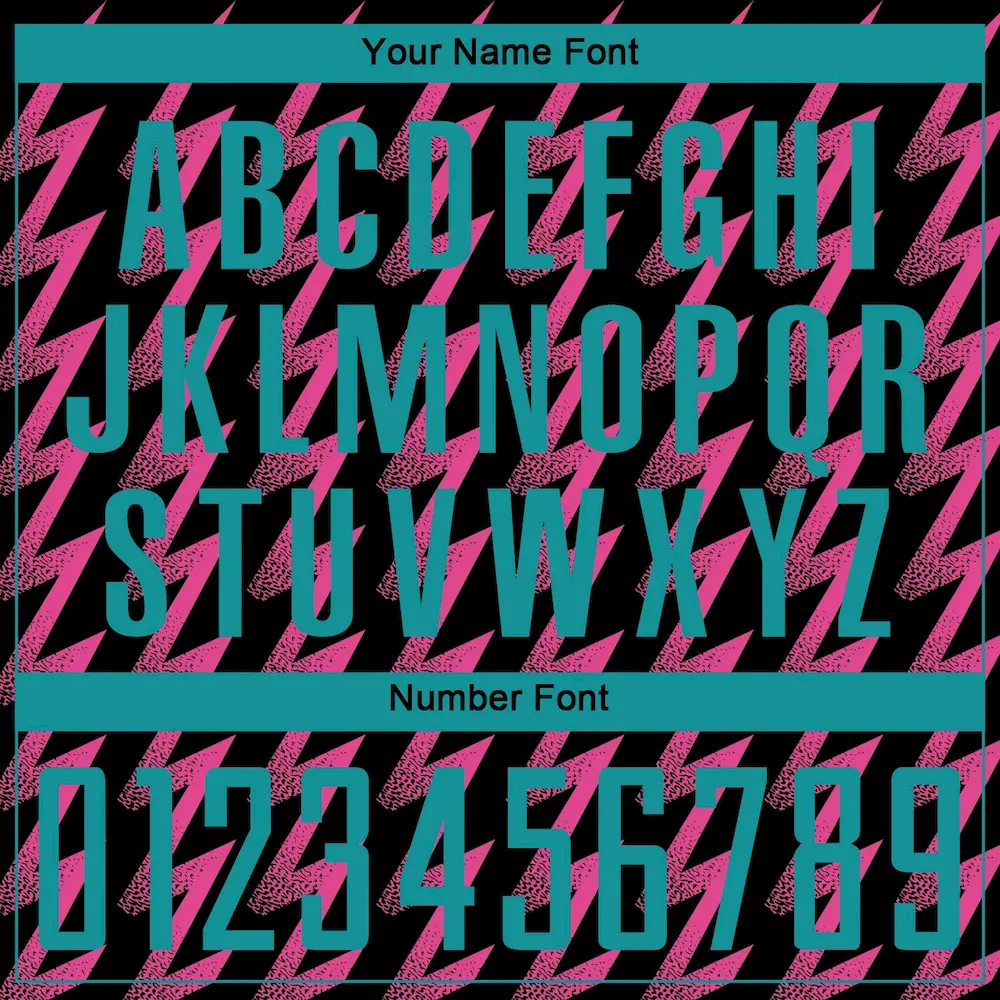 Custom Black Teal-Pink Zigzag Shape Sublimation rugby Uniform Jersey