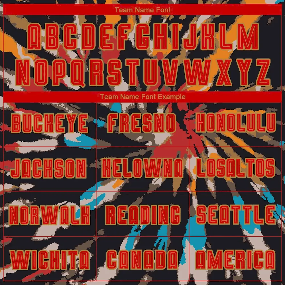 Custom Tie Dye Red-Old Gold Sublimation rugby Uniform Jersey Custom Tie Dye Red-Old Gold Sublimation rugby Uniform Jersey