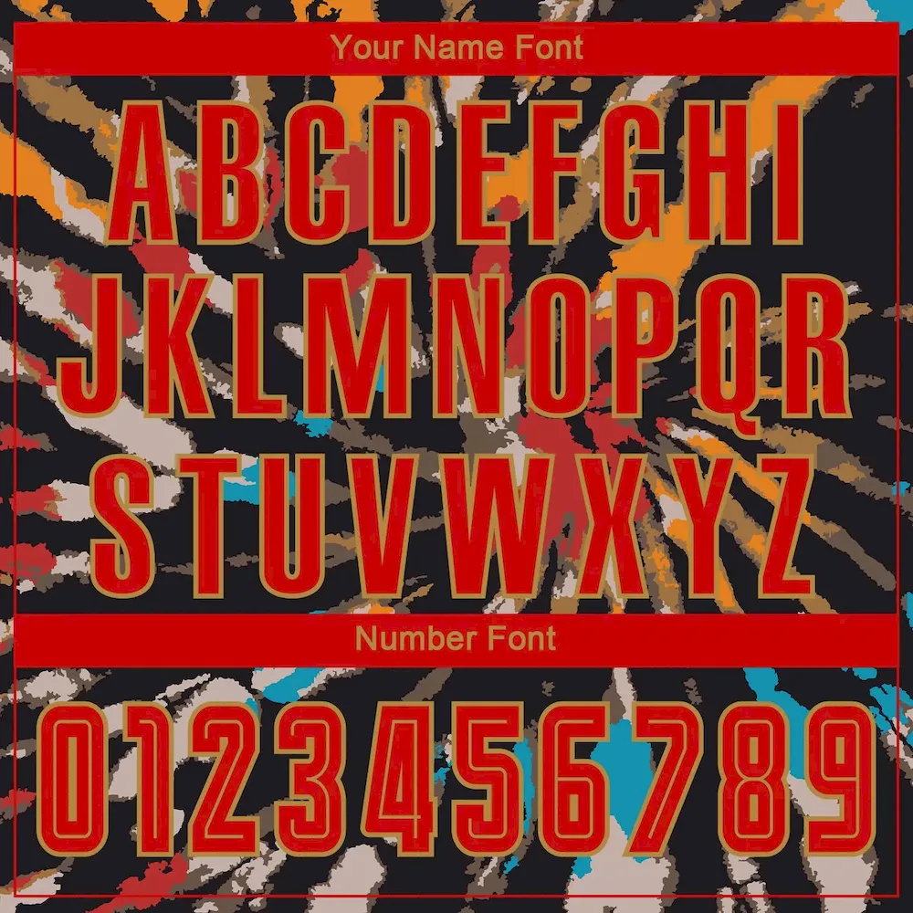 Custom Tie Dye Red-Old Gold Sublimation rugby Uniform Jersey Custom Tie Dye Red-Old Gold Sublimation rugby Uniform Jersey