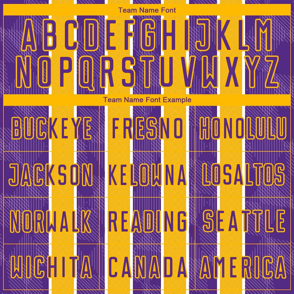 Custom Purple Gold-White Stripes Sublimation rugby Uniform Jersey