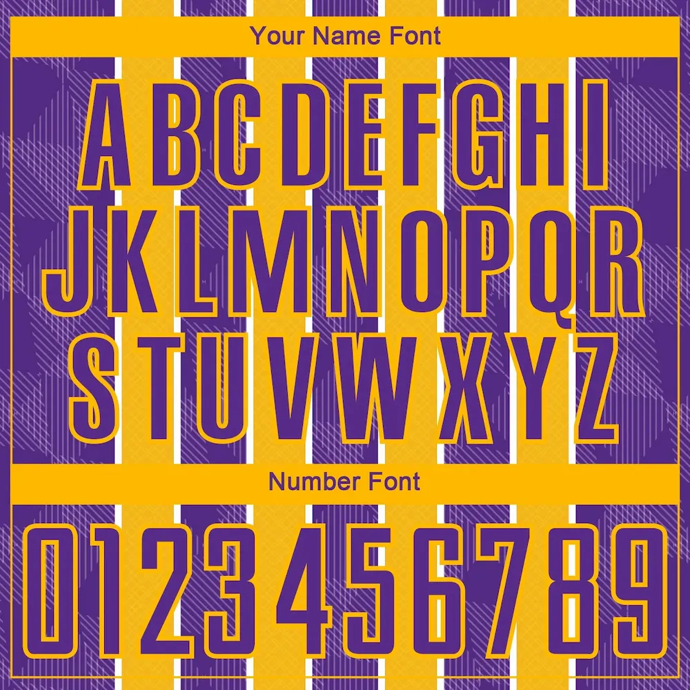 Custom Purple Gold-White Stripes Sublimation rugby Uniform Jersey