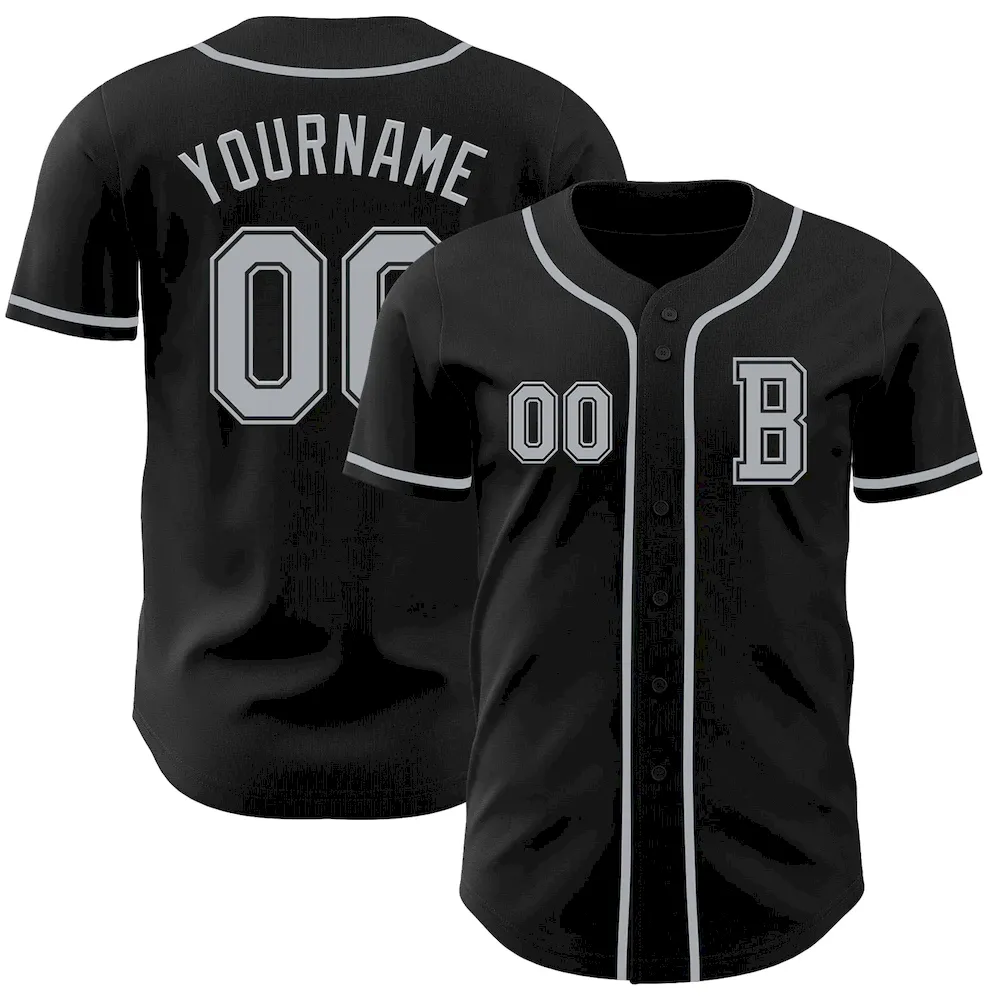 Custom Black Gray Authentic Cricket Jersey