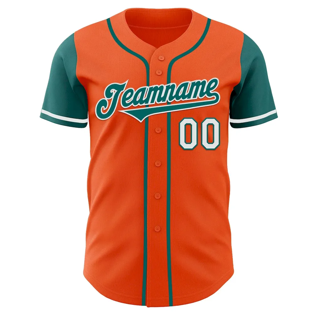 Custom Orange Teal-White Authentic Two Tone Cricket Jersey