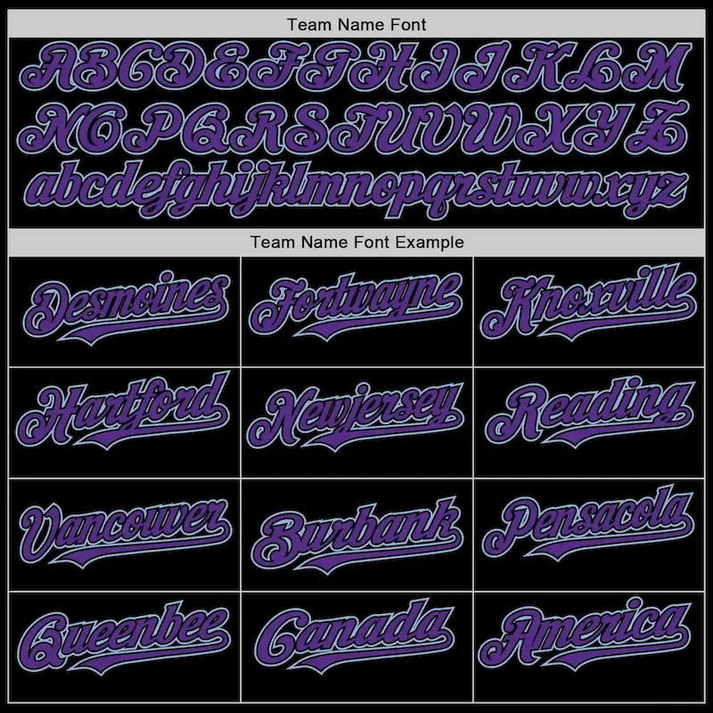 Custom Black Purple-Light Blue Mesh Authentic Throwback Baseball Jersey