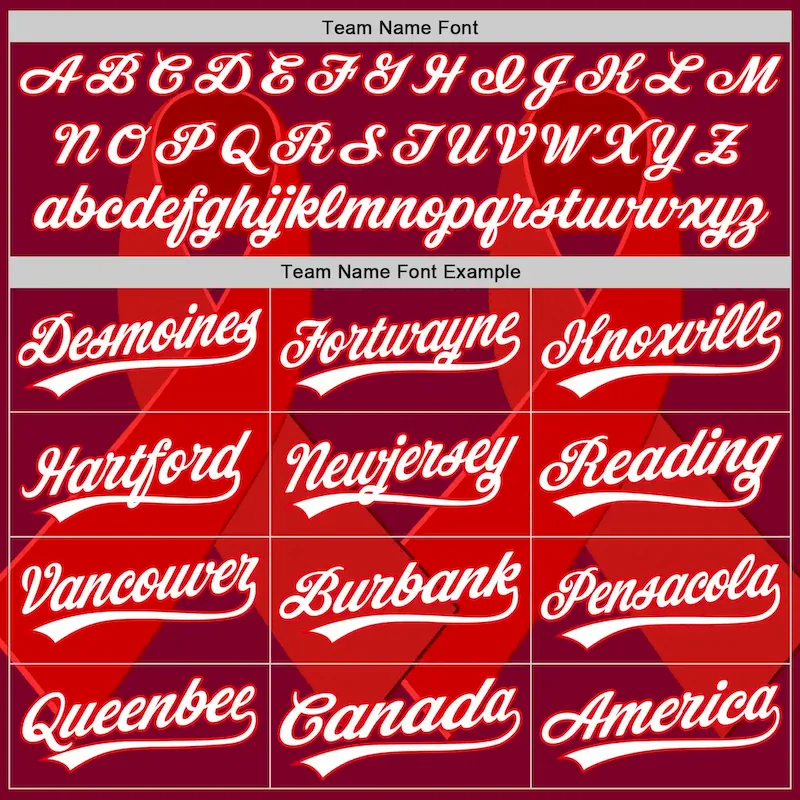 Custom Maroon White-Fire Red 3D Blood Cancer Ribbon Authentic Baseball Jersey